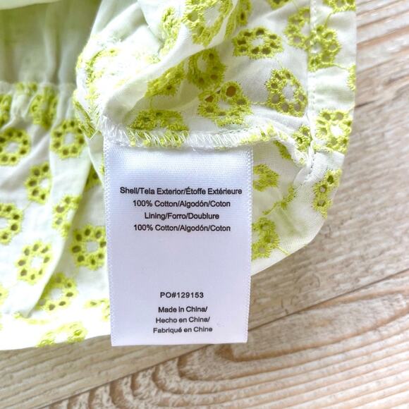 ModCloth Darling For The Prairie Peplum Tank Top | White/Lime Floral Small - Picture 4 of 6